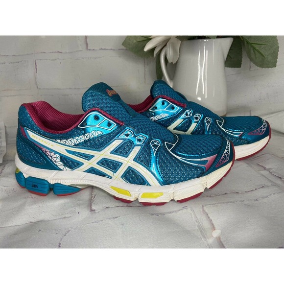 Asics Gel Exalt 2 Running Shoe Sneaker Women 9 Lightning Blue Pink Raspberry - Picture 1 of 7